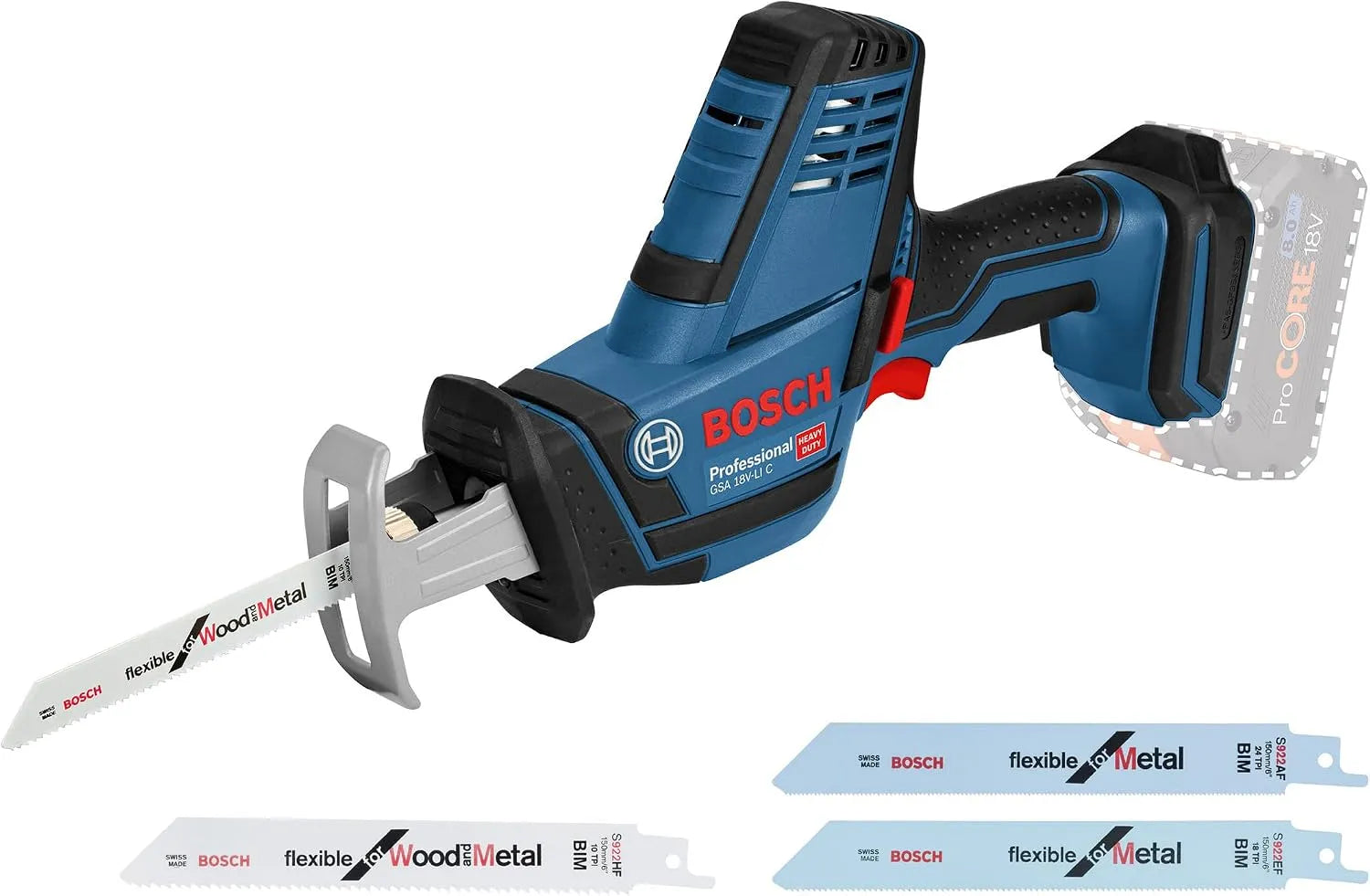 Bosch GSA 18 Scie sabre et scie alternative: format compact, usage professionnel, 18V, 18 V