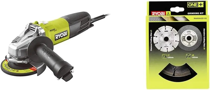 Ryobi RAK6AGD125 Meuleuse d'angle: 125 mm, 800 W, gris