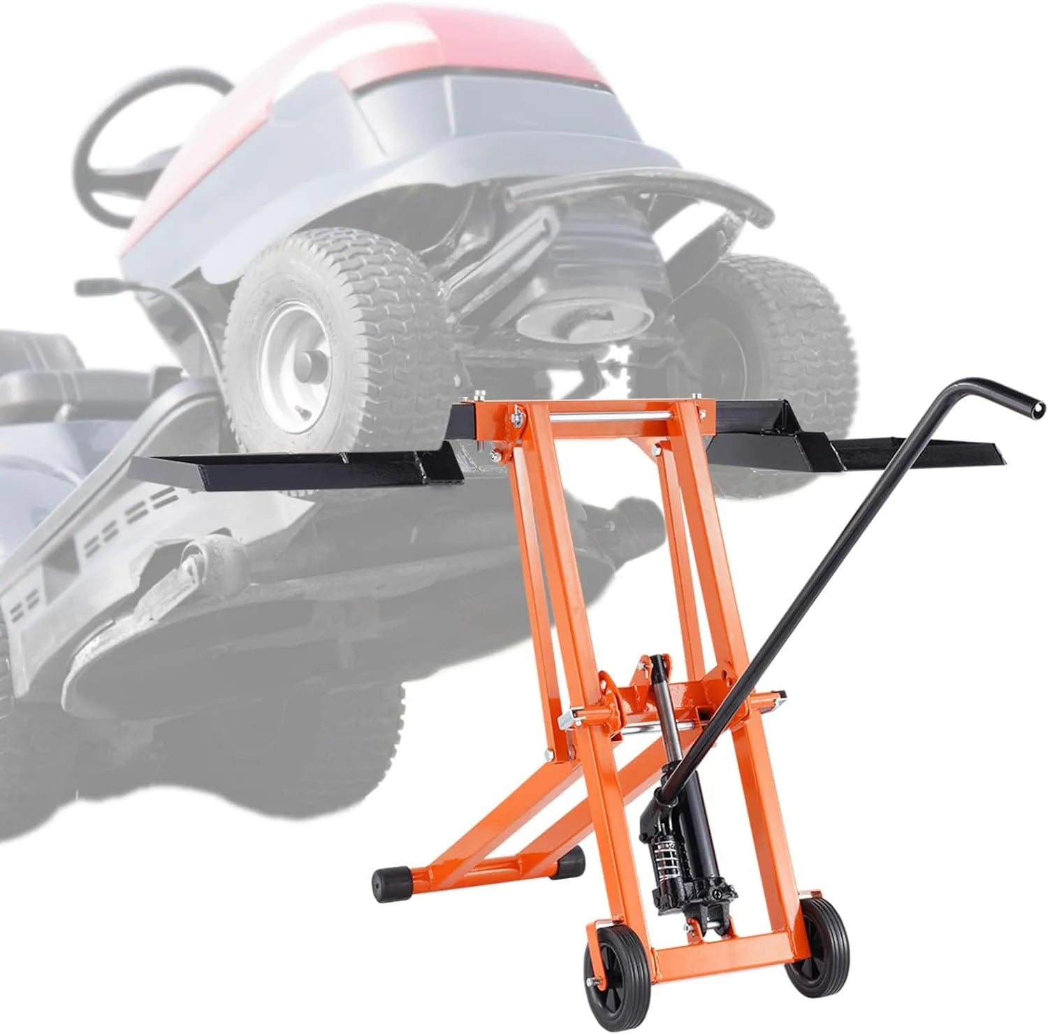 VEVOR Tondeuse à gazon, format mobile, réglable, grande capacité, 225 kg, pour l'entretien automobile, orange
