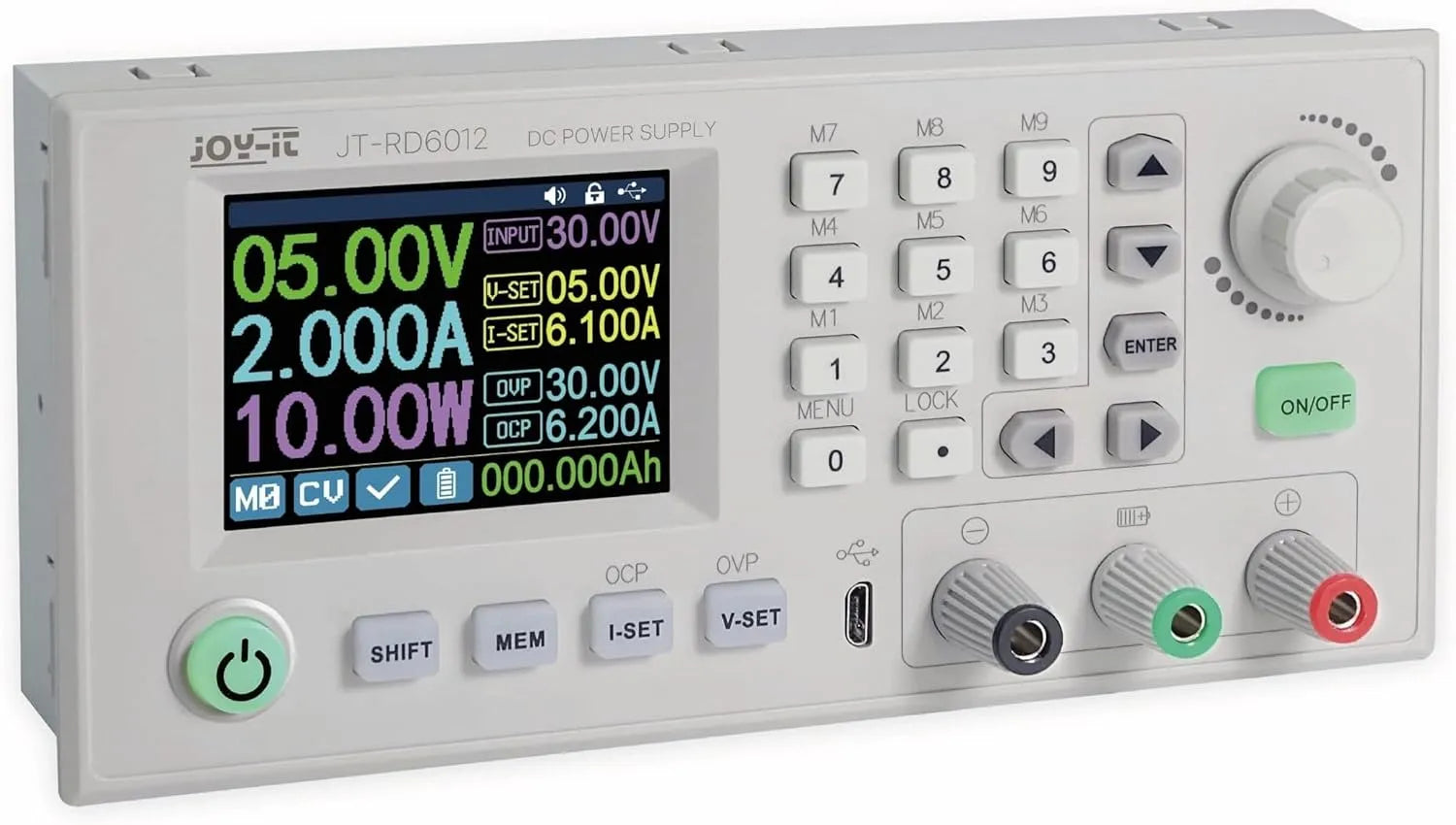 Joy-IT JT-RD6012 Alimentation de laboratoire CC réglable et alimentation de banc, 360 W, 0-60 V, 0-12 A, programmable
