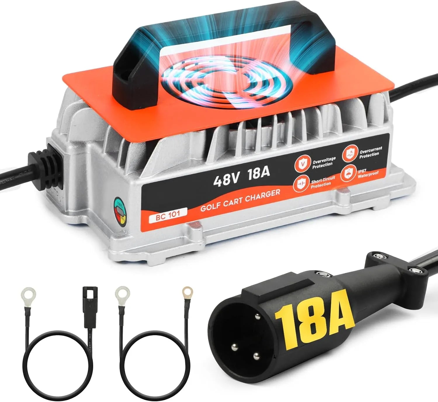 Chargeur intelligent de batterie et chargeur d'entretien, 48V, 18 A, IP67