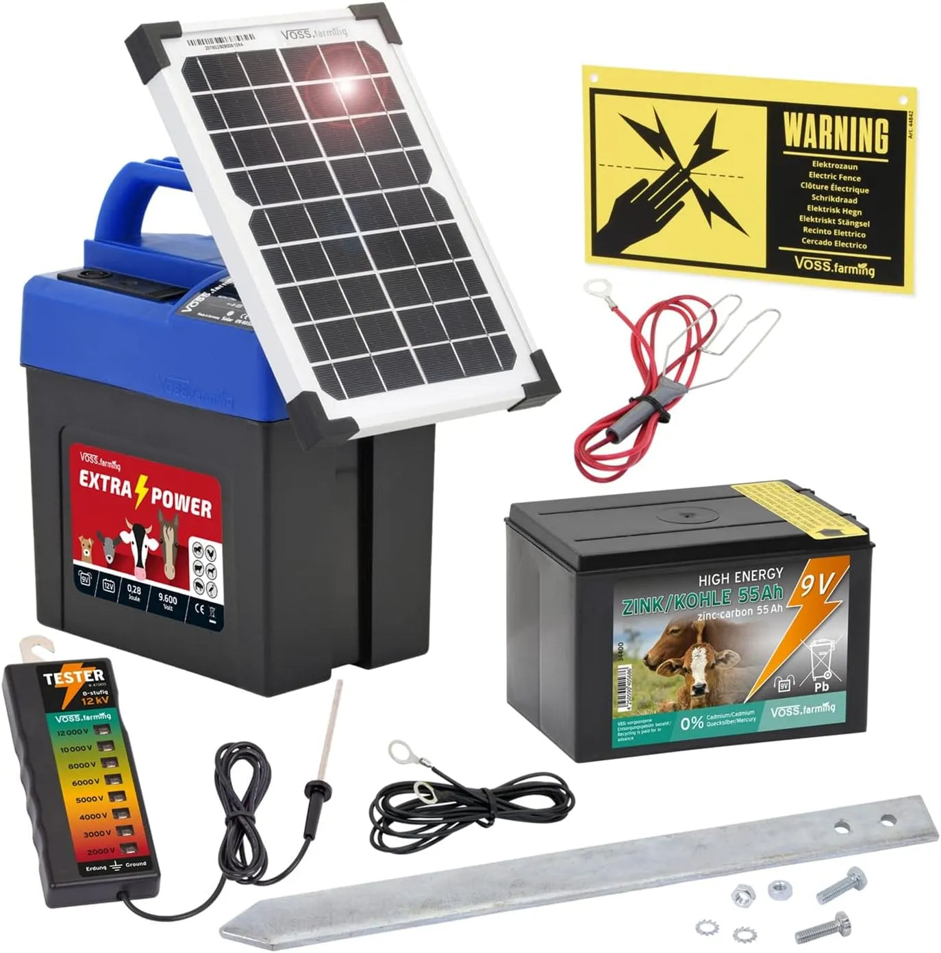 Panneau solaire et module photovoltaïque, avec batterie, 9V