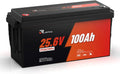 LiFePO4 Batterie lithium LiFePO4 et batterie solaire à décharge profonde, 100Ah, 24V, pour camping et camping-car, alimentation solaire, avec BMS