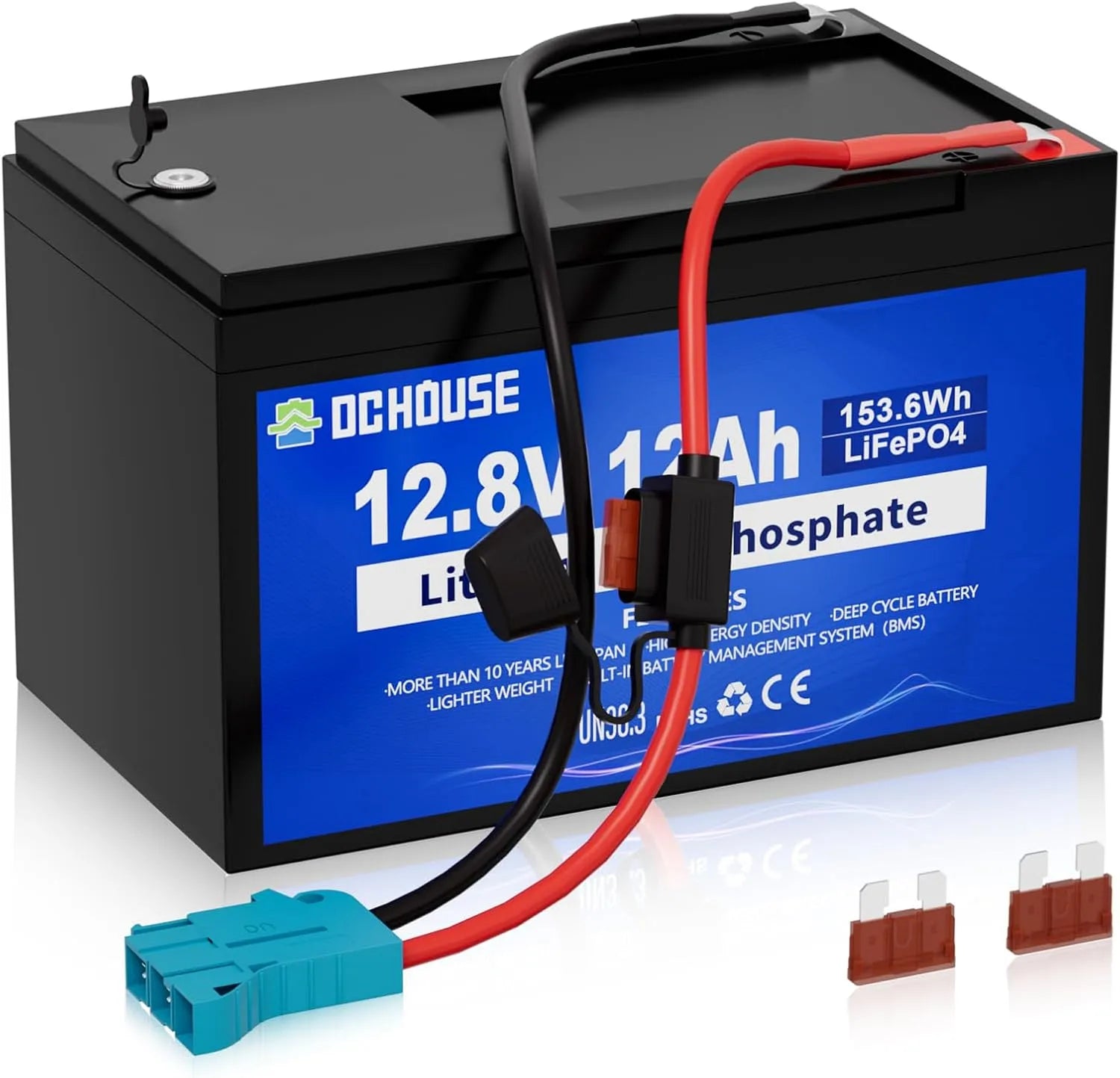 LifePo4 Batterie lithium LiFePO4 et batterie solaire à décharge profonde, 12Ah, 12V, 15A, alimentation solaire, avec BMS, pour camping et camping-car