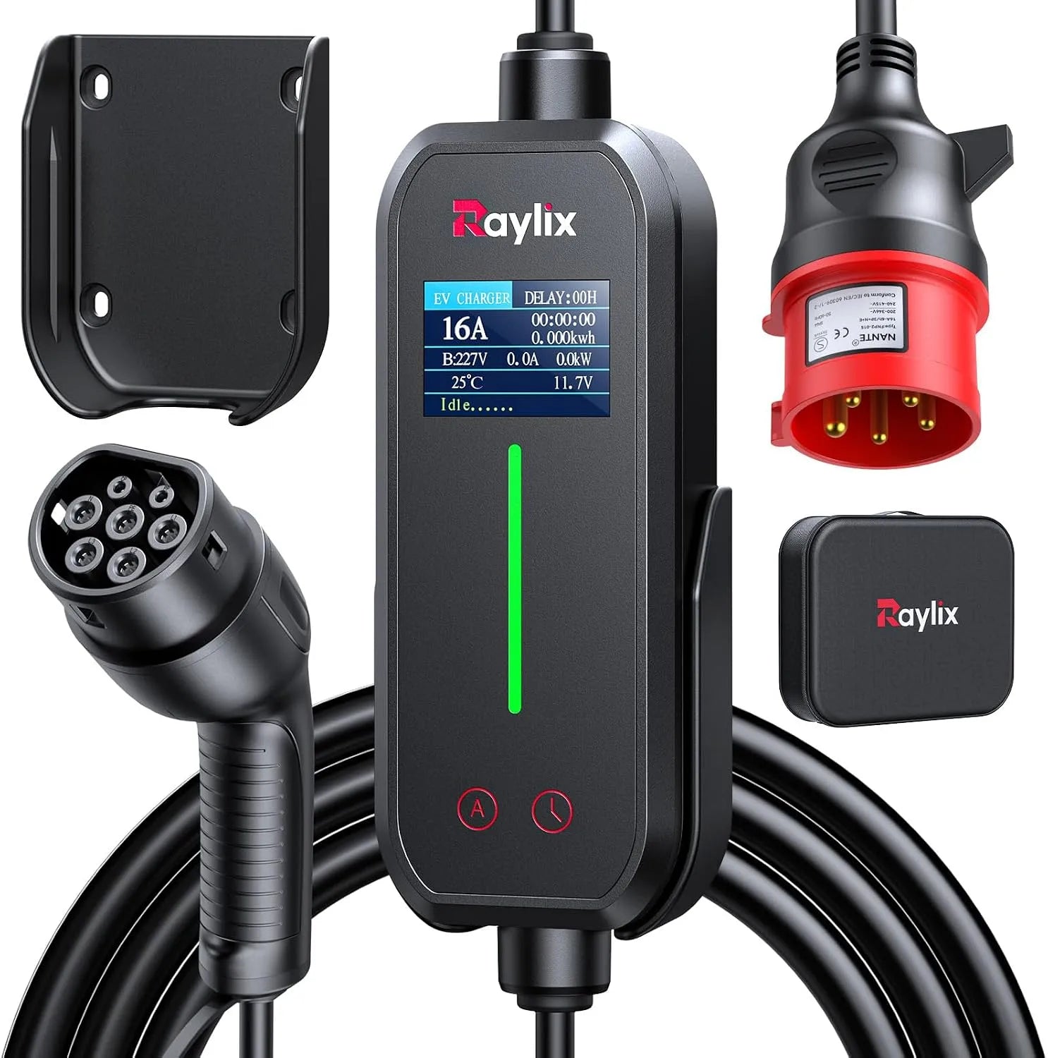 Borne de recharge pour voiture électrique et chargeur EV mobile, triphasé, 11kW, 11 KW, 8A, 16A, Type 2