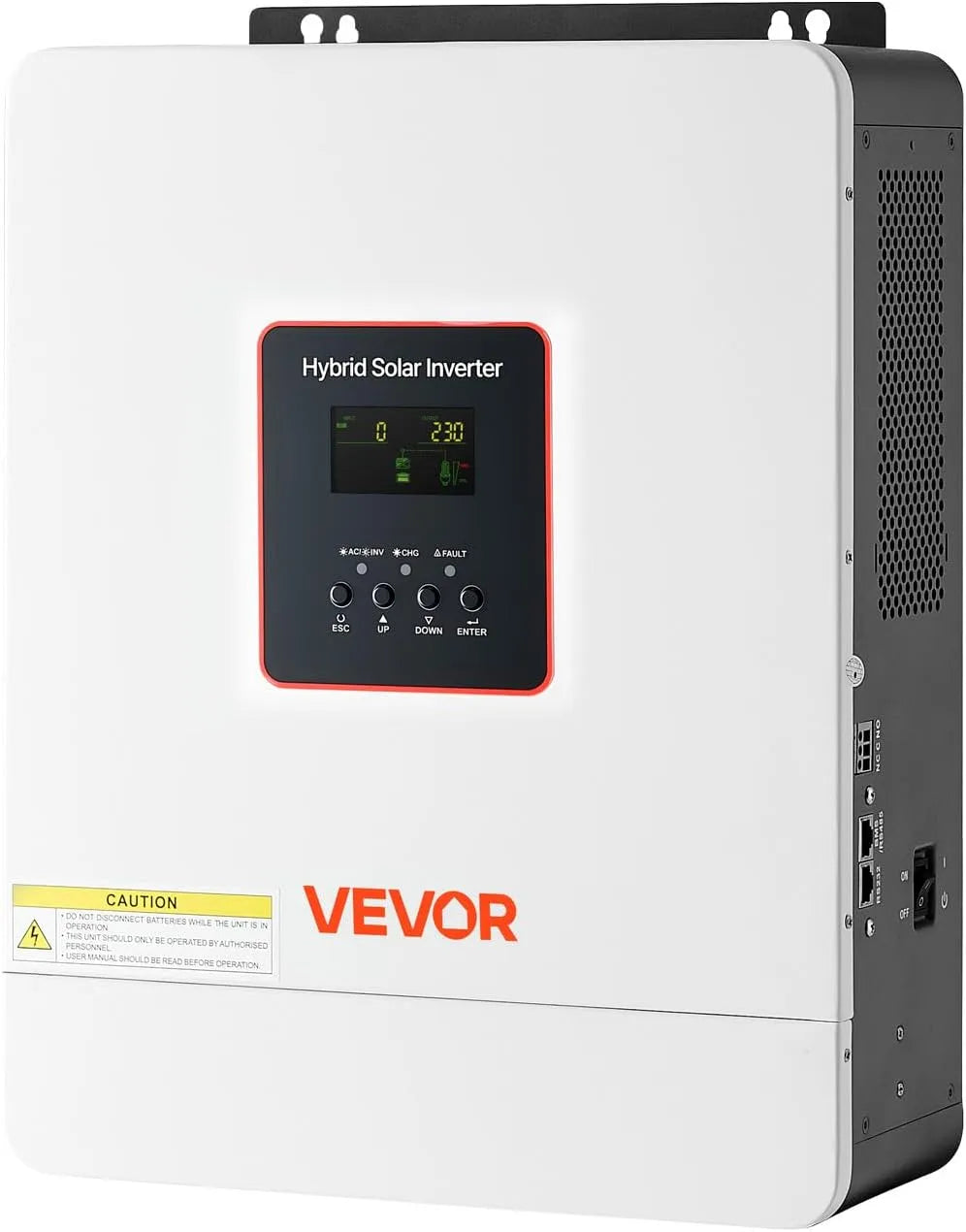VEVOR Onduleur solaire hybride et convertisseur-chargeur MPPT, 4000 W, alimentation solaire, onde sinusoïdale pure, avec régulateur MPPT, 24 V, 230 V