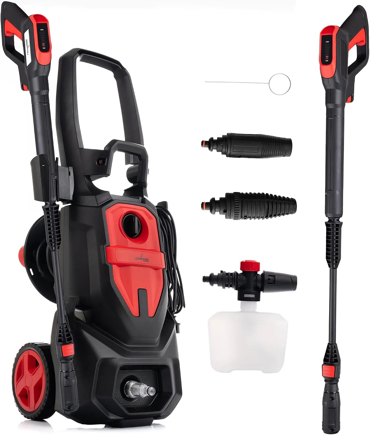 Canon Nettoyeur haute pression et nettoyeur à pression – LEHMANN, rembourrage en mousse, réglable, en aluminium, 10 m, 220 Bar, 450 l