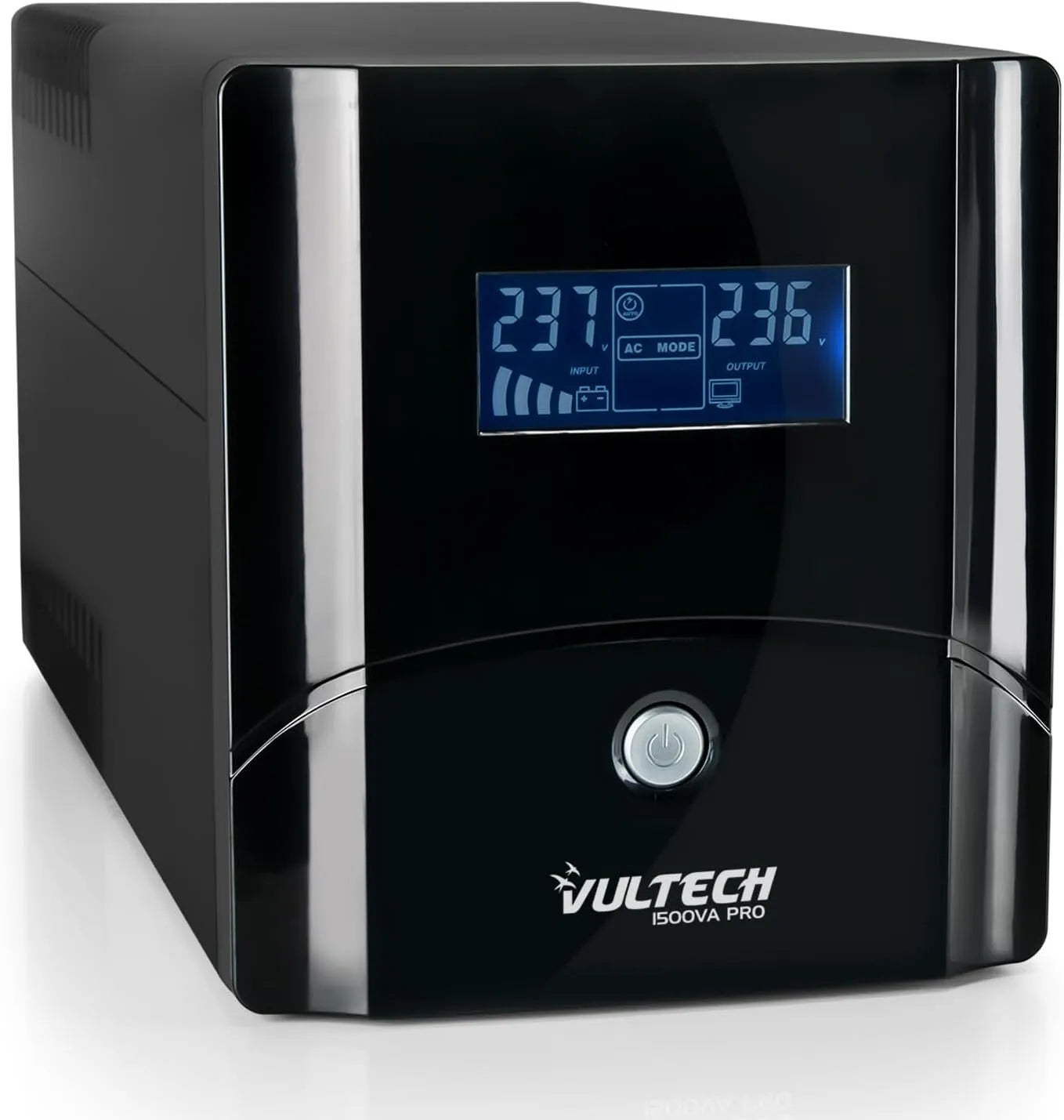 Noir, Version Italienne, VulTech UPS1500VA-PRO Line Interactive - Alimentation sans Interruption avec écran LCD