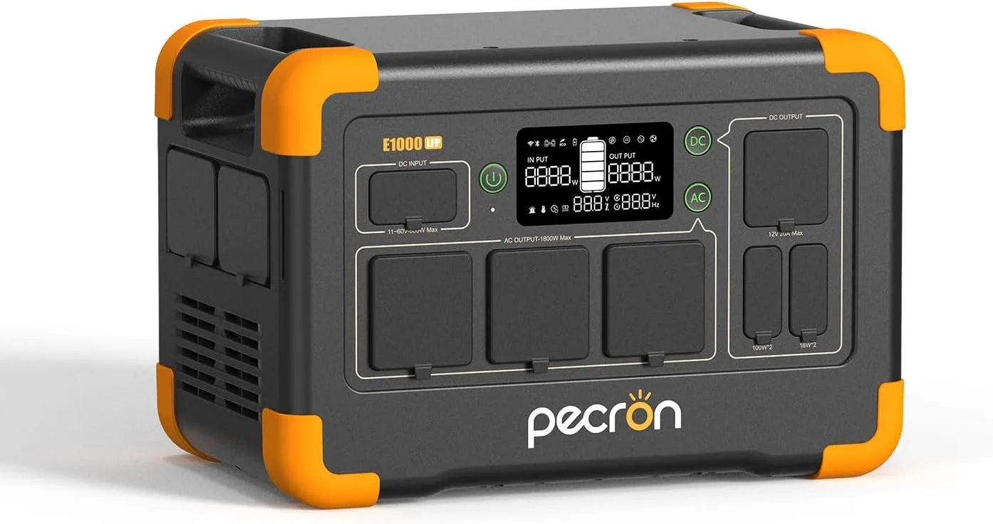 LiFePO4 Station électrique portable et générateur solaire, alimentation solaire, 1024Wh, 1800W, pour camping et camping-car