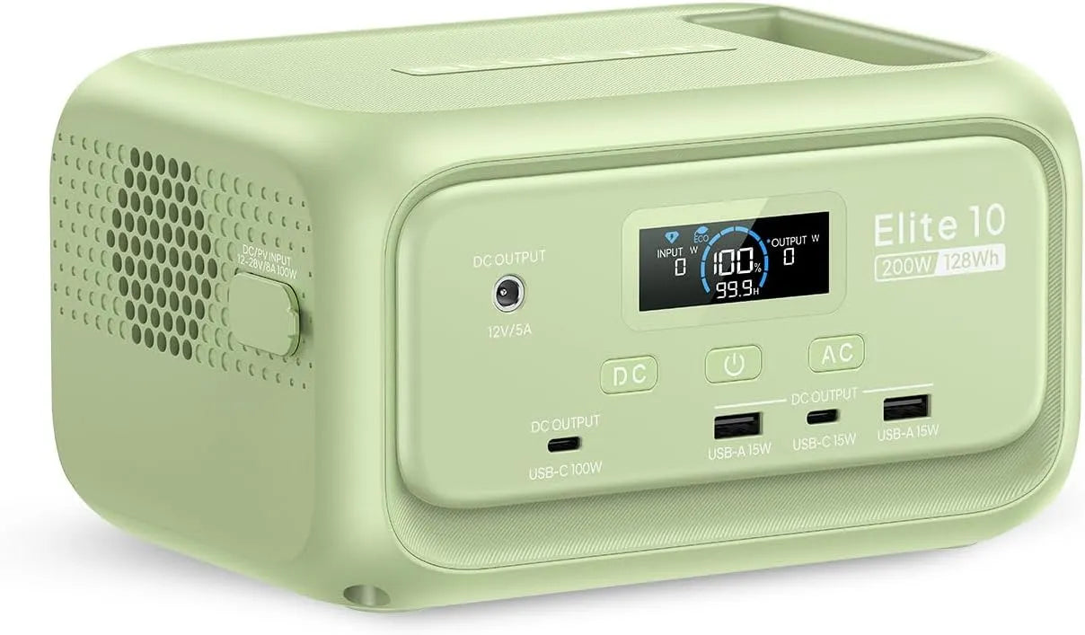 BLUETTI Elite 10 Vert 128Wh Groupe électrogène et générateur de secours, 200W