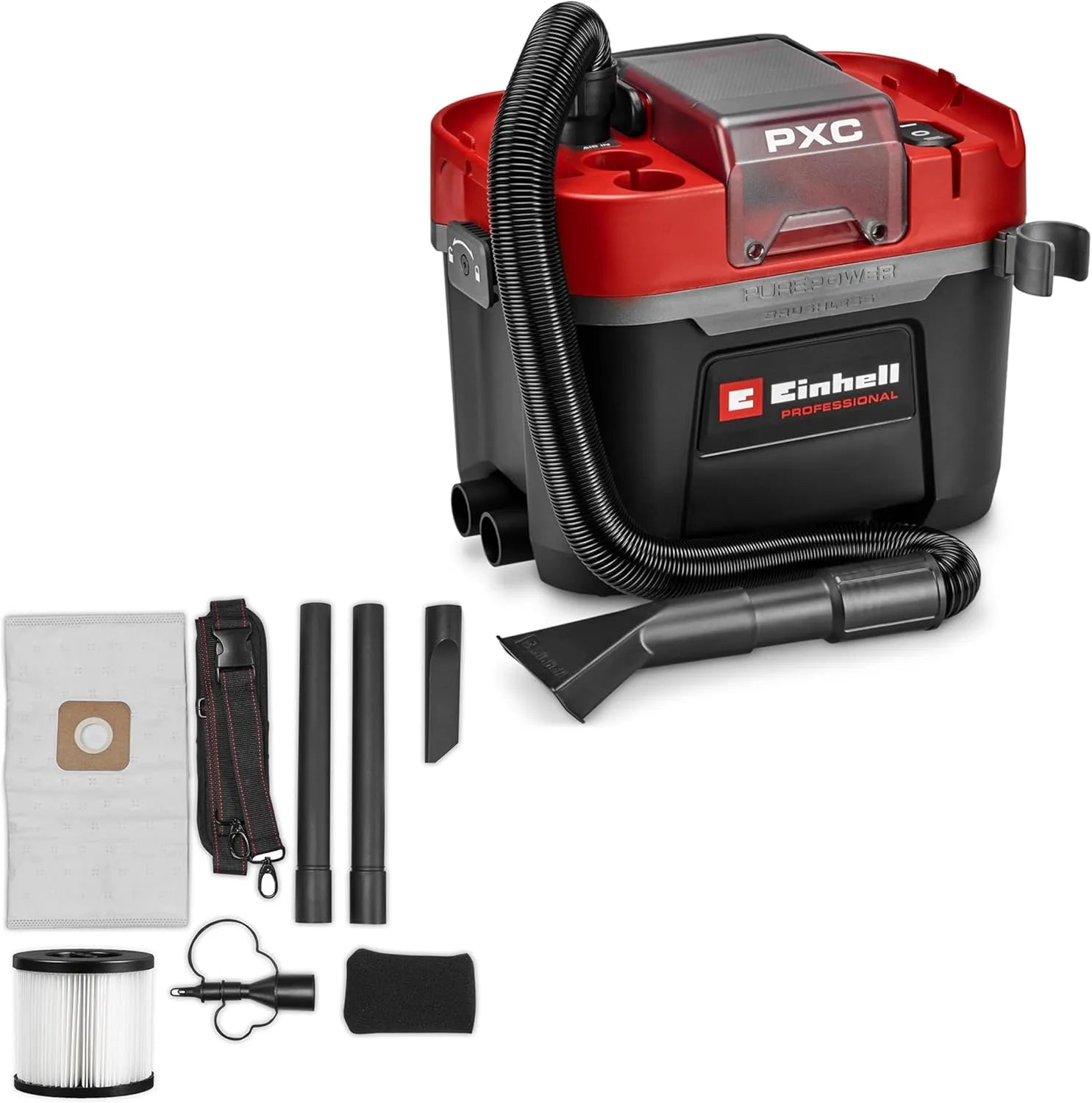 Einhell VC 18 Aspirateur, TP-VC, sans fil, moteur sans balais, usage professionnel, 18 V, 10 L, 2 Modes