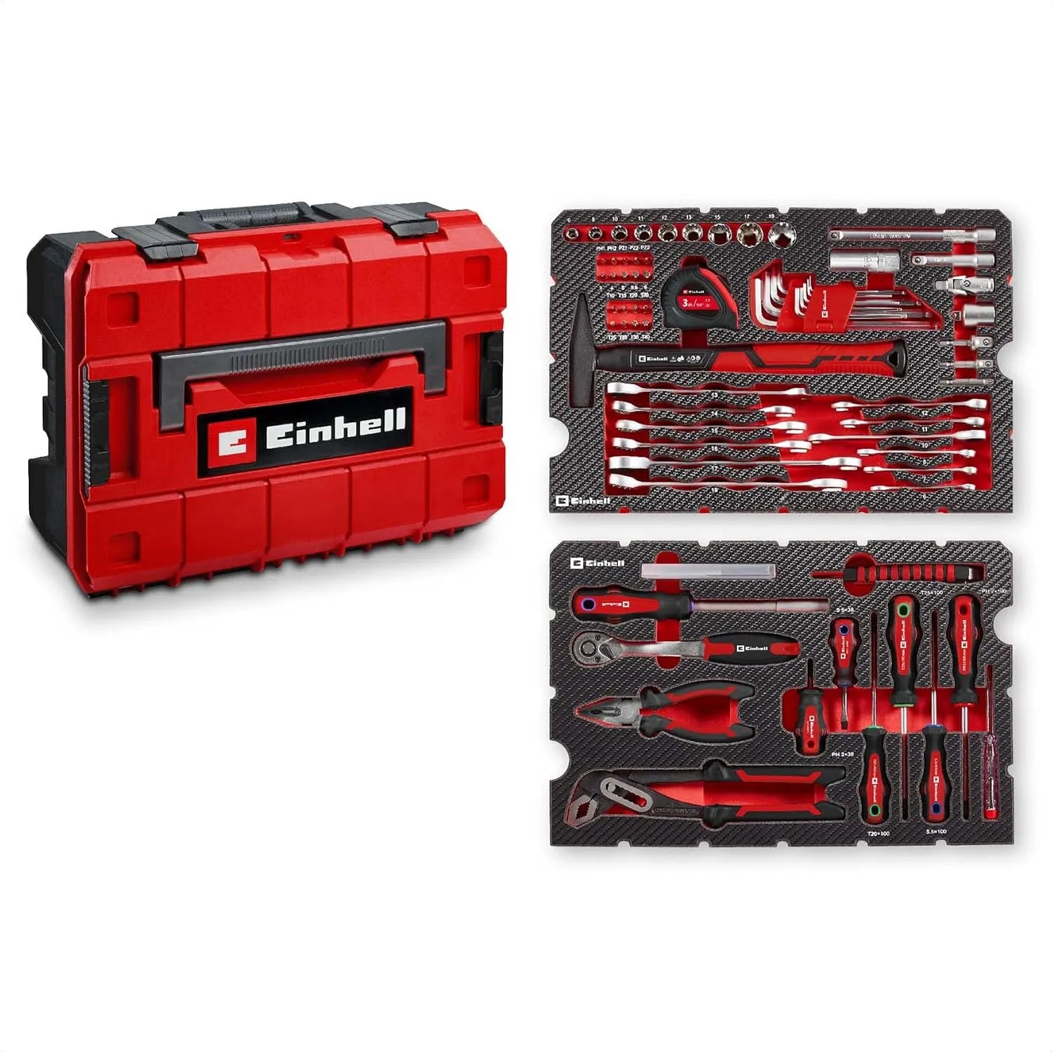 Einhell E-CASE 80 Original E-CASE 80 pcs. valise d'outils set d'outils dans valise: en plastique, 80 pièces, pour l'atelier et le bricolage