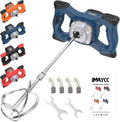 Malaxeur électrique – usage professionnel, 220V, 2100W, 6 Vitesses, pour le béton, bleu