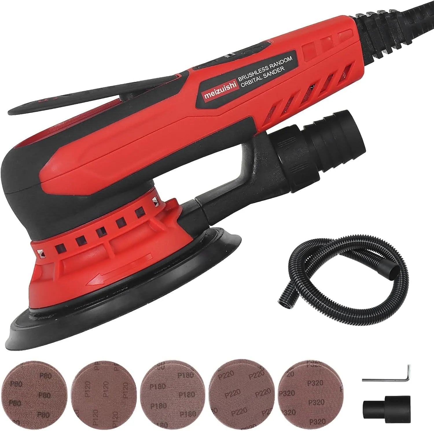 Ponceuse excentrique – en métal, en bois, 150mm, 5 mm, 350W, 6 Vitesses, pour le travail du bois