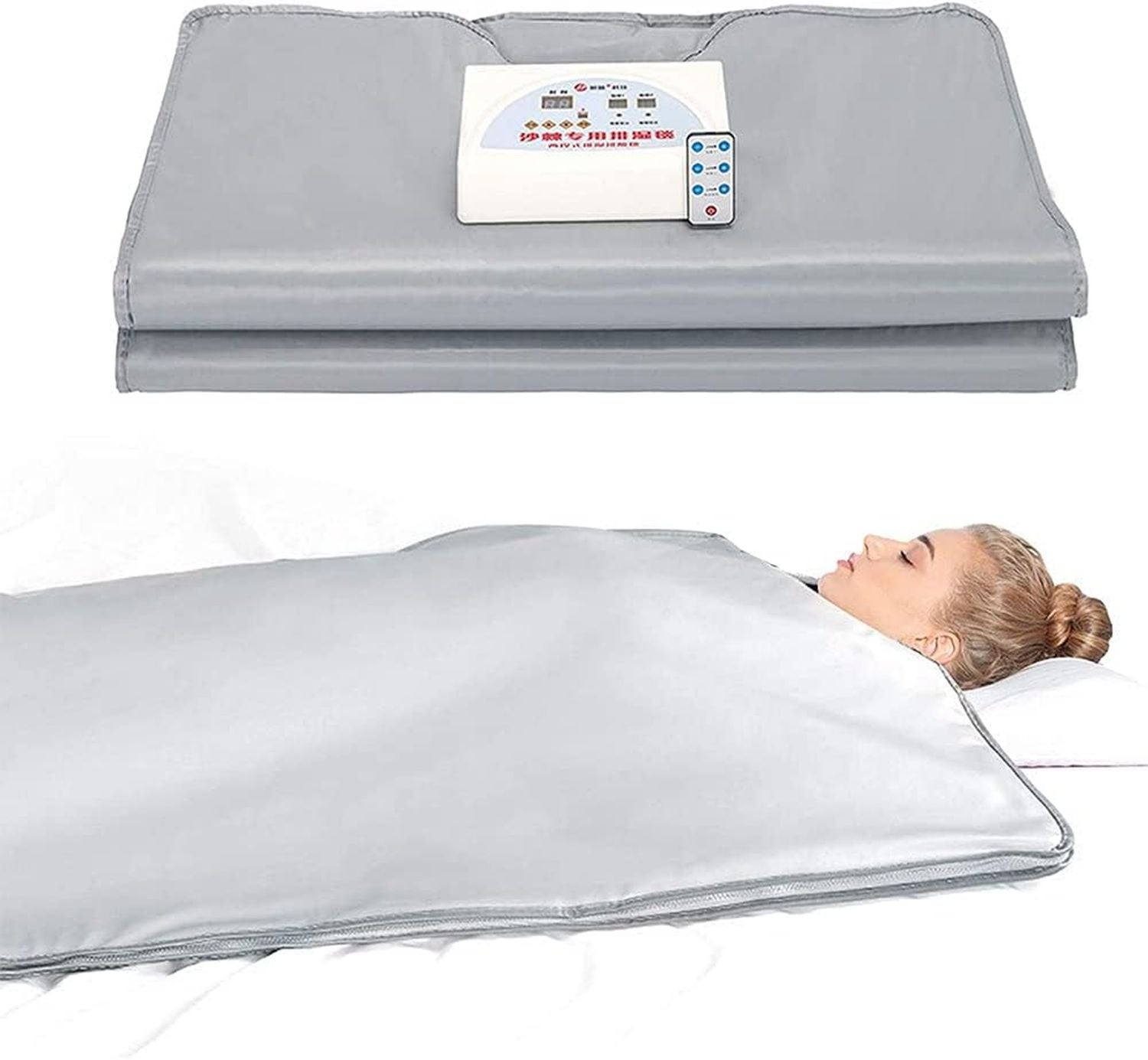 Couverture de sauna infrarouge: infrarouge lointain, avec chauffage, format portable, argenté
