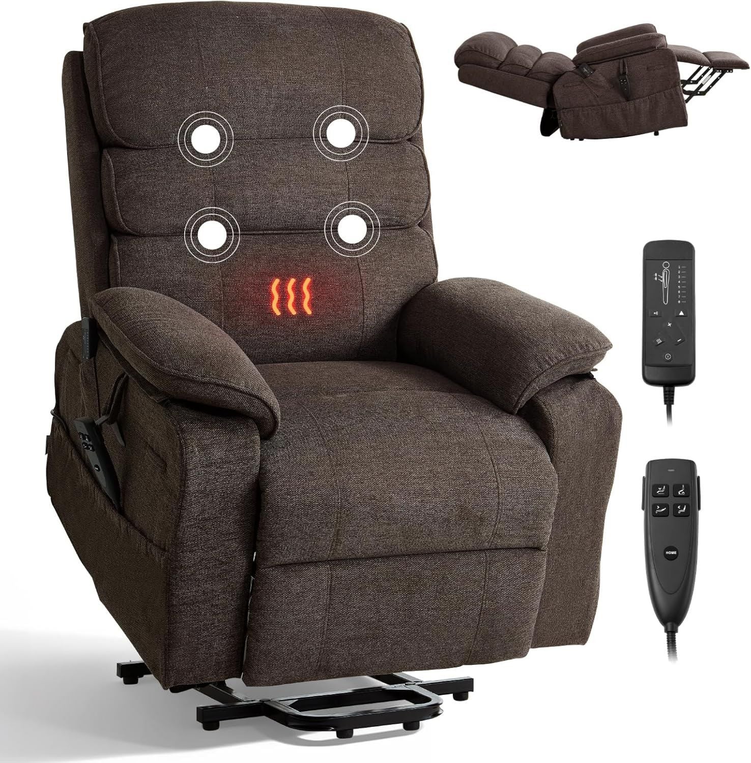 VEVOR Fauteuil de massage - avec télécommande, avec chauffage, marron