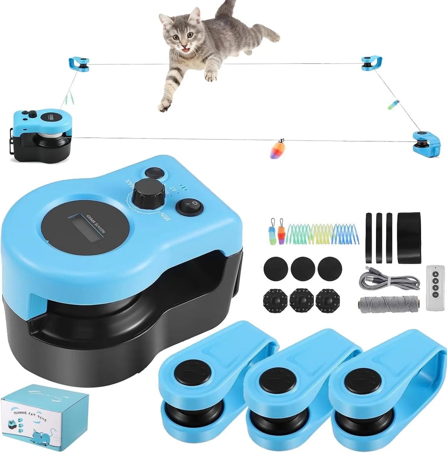 Jouet pour Chat - rechargeable, vitesse réglable, 2000 mAh