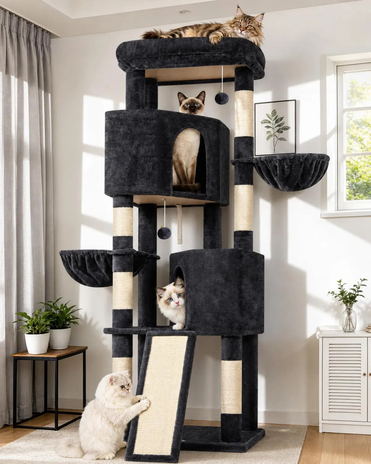 Arbre à chat - Pente Sisal Peluche, gris