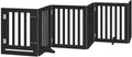 Barrière pour Chien Porte Pliable 15panneaux Noir Bois peuplier