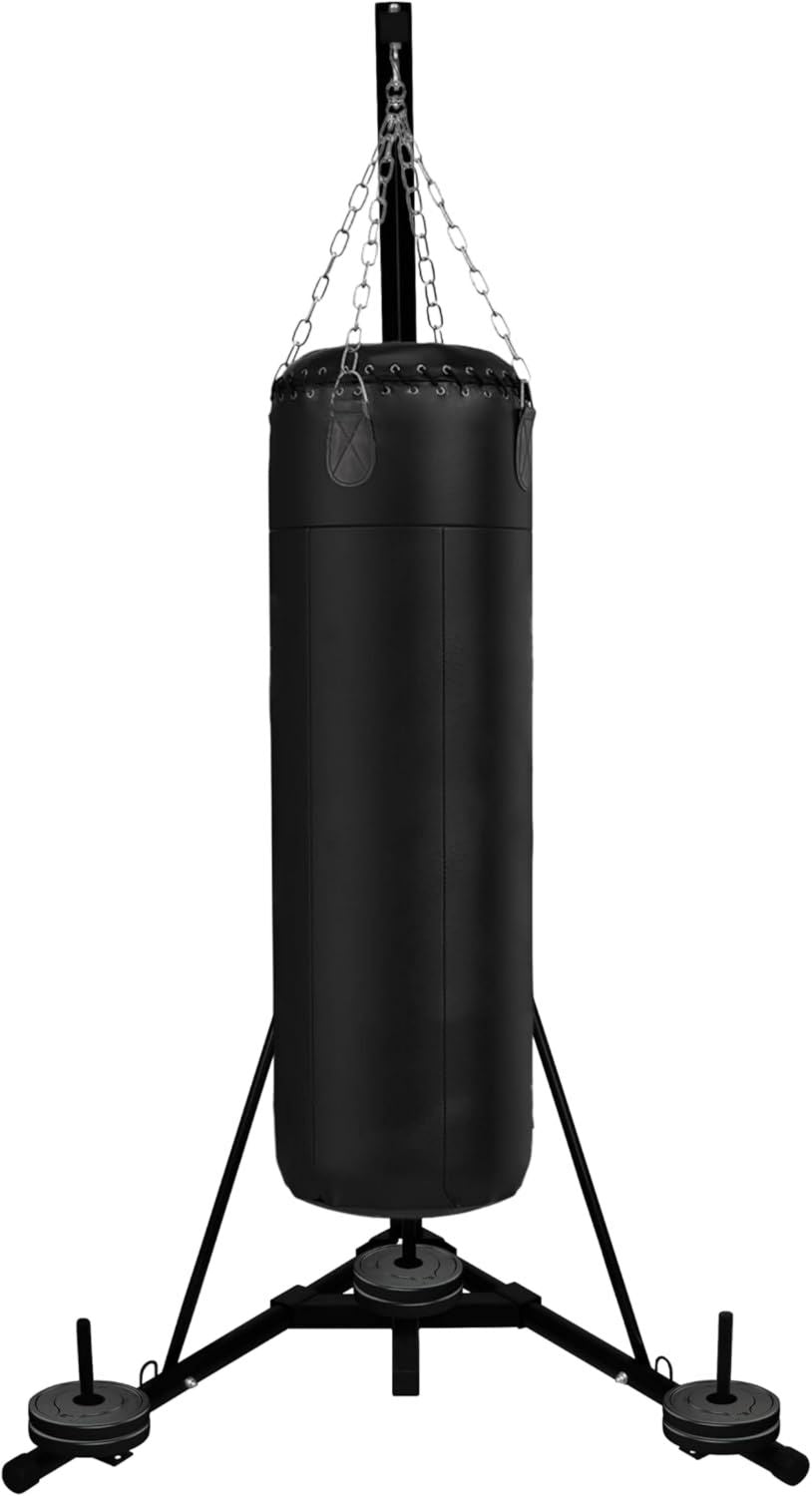 Sac de frappe – structure en acier, sur pied, pliable, réglable, 230 cm, 68 kg