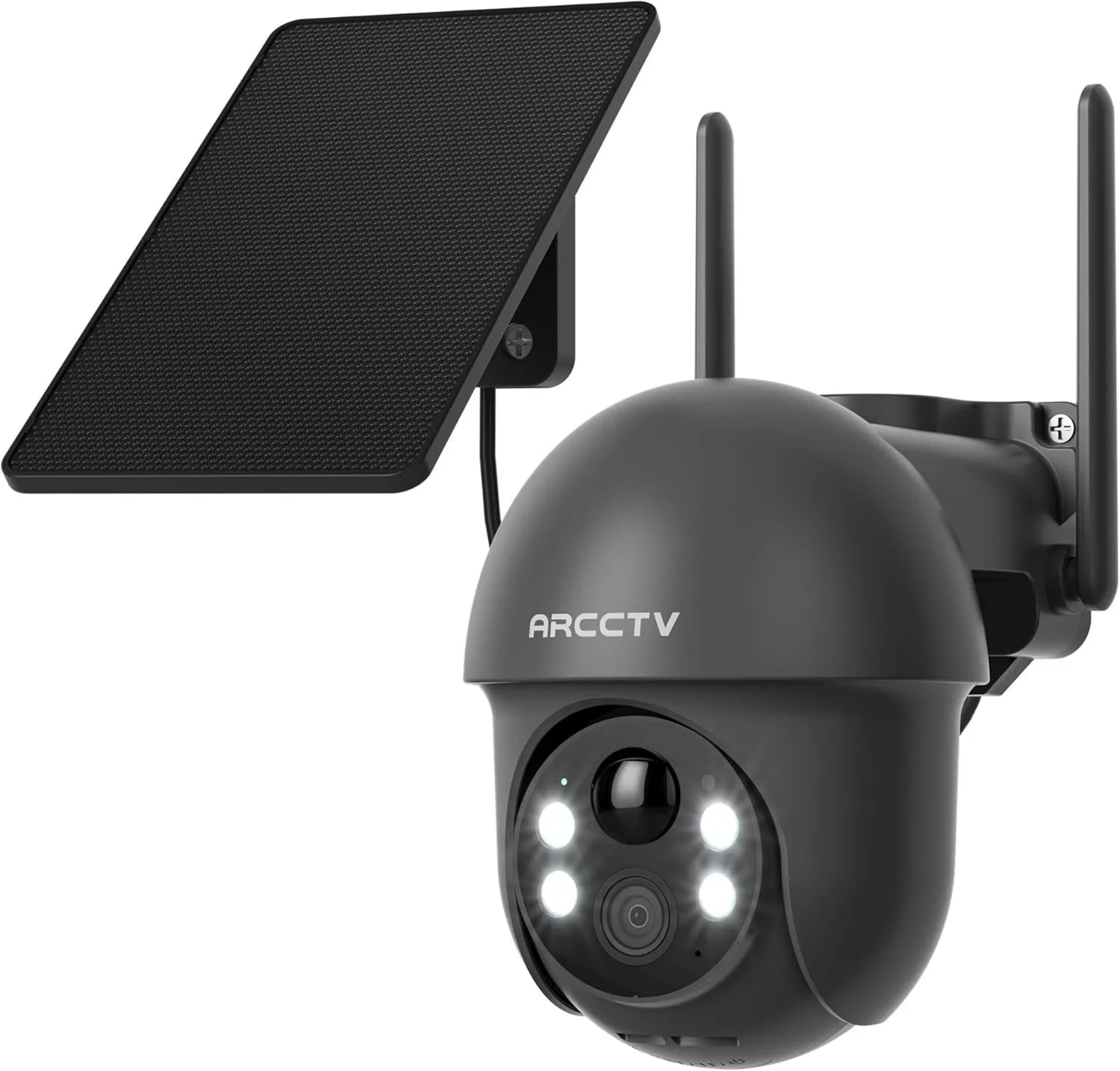 Q1 Caméra de Surveillance Solaire Extérieure sans FLI (Gris 1pcs) – avec caméra, connexion Wi-Fi, 4MP, ARCCTV Q1