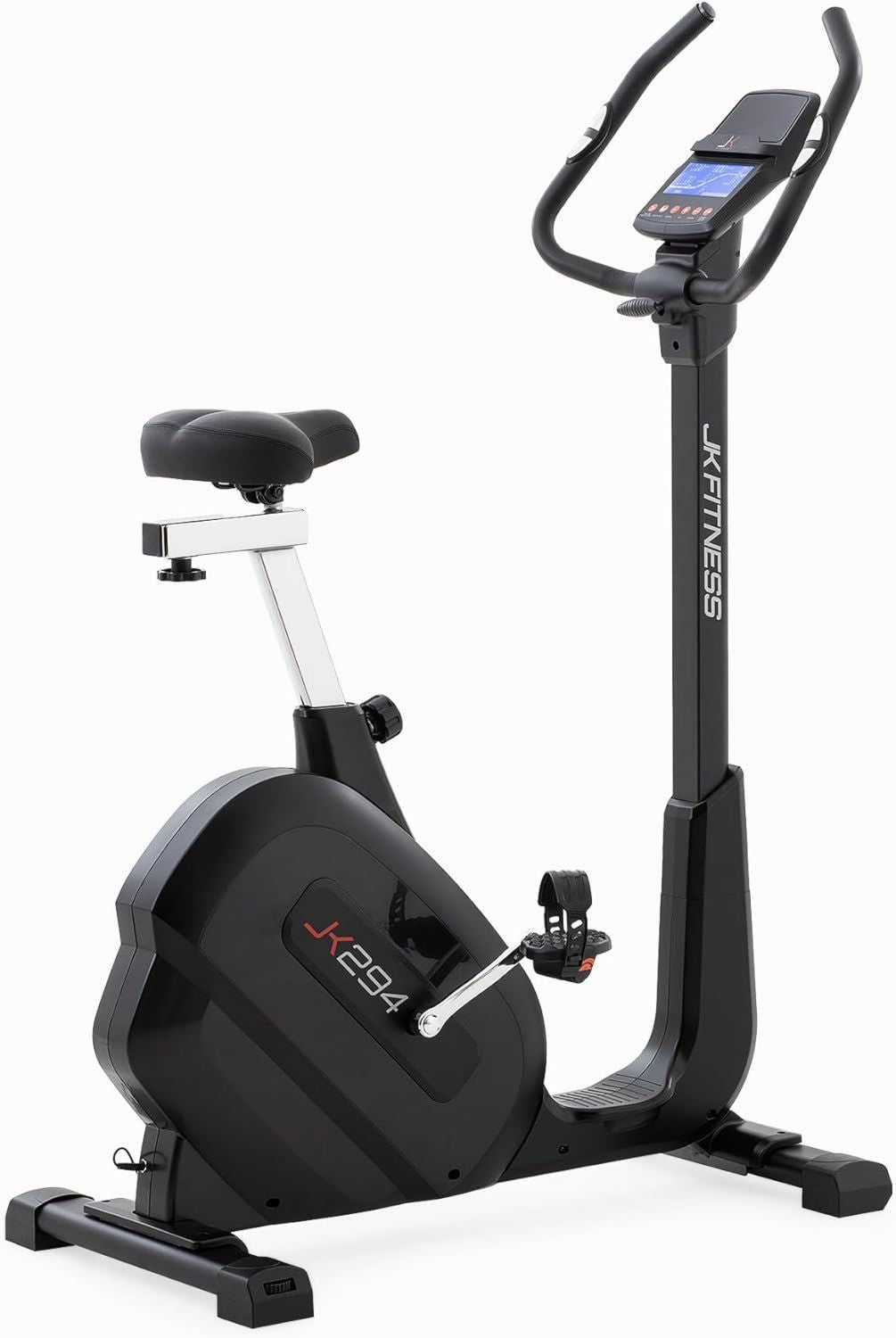 Vélo d'appartement - résistance magnétique, avec écran, 12 kg, 160 kg, 32 Niveau x, noir, JK Fitness JK 294