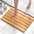 Tapis de bain rectangulaire en bambou antidérapant imperméable avec pieds – résistant à l'eau