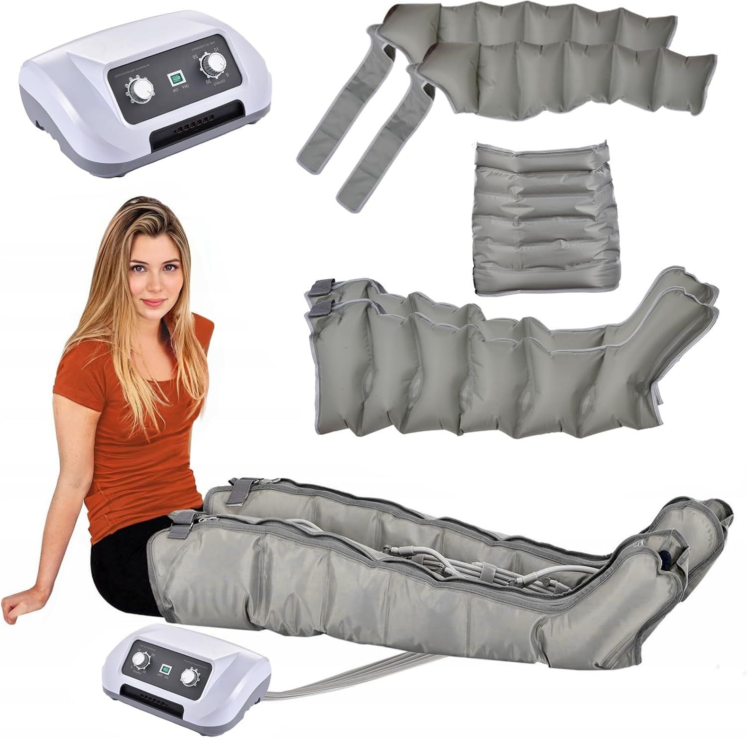 Bottes de pressothérapie – massage par compression d'air, 240 MmHg, 6 Chambres