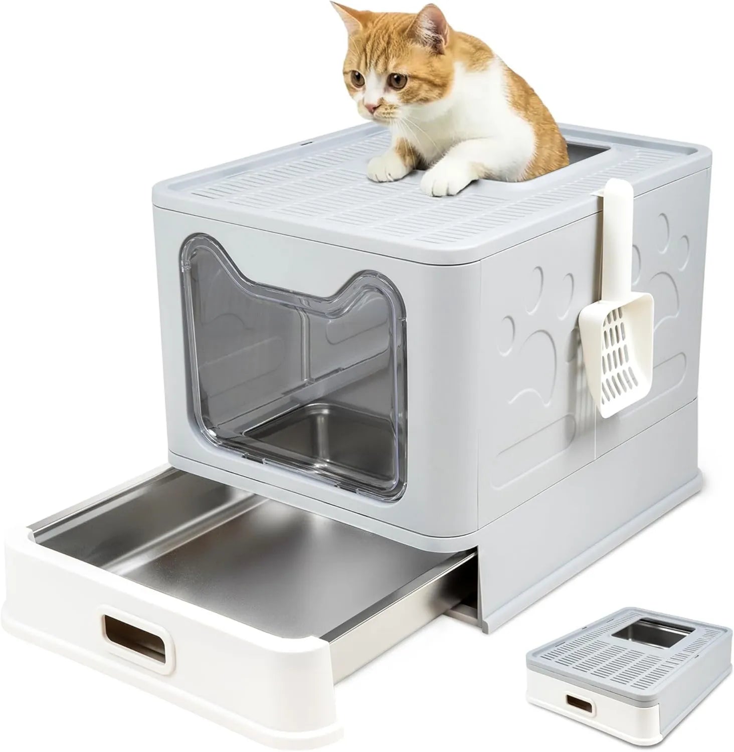 Couchage pour animaux – pliable, 3×51×41 cm, gris