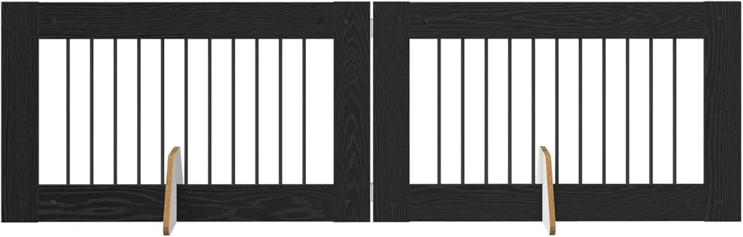 Barrière pour Chien avec Supports 2 pcs - pliable, 5 × 34 × 60 cm, noir