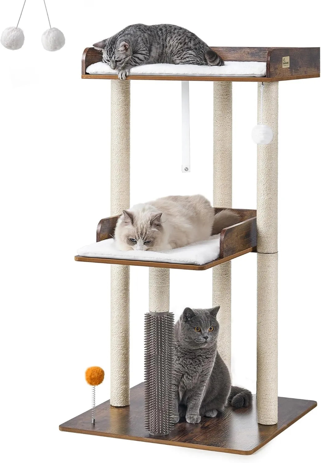 Arbre à chat – Tour pour grands chats domestiques adultes, FourFurPets 111 cm