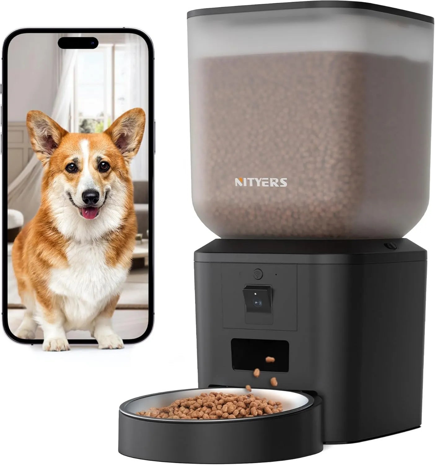 Distributeur automatique de nourriture – commande via application, avec caméra, connexion Wi-Fi