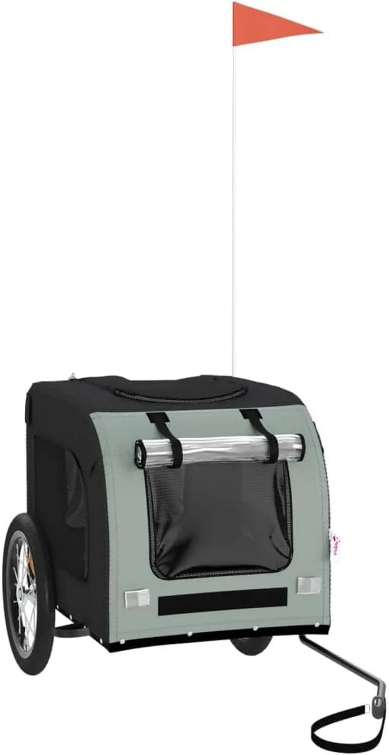 Remorque vélo pour animaux - 125 × 64 × 66 cm, gris