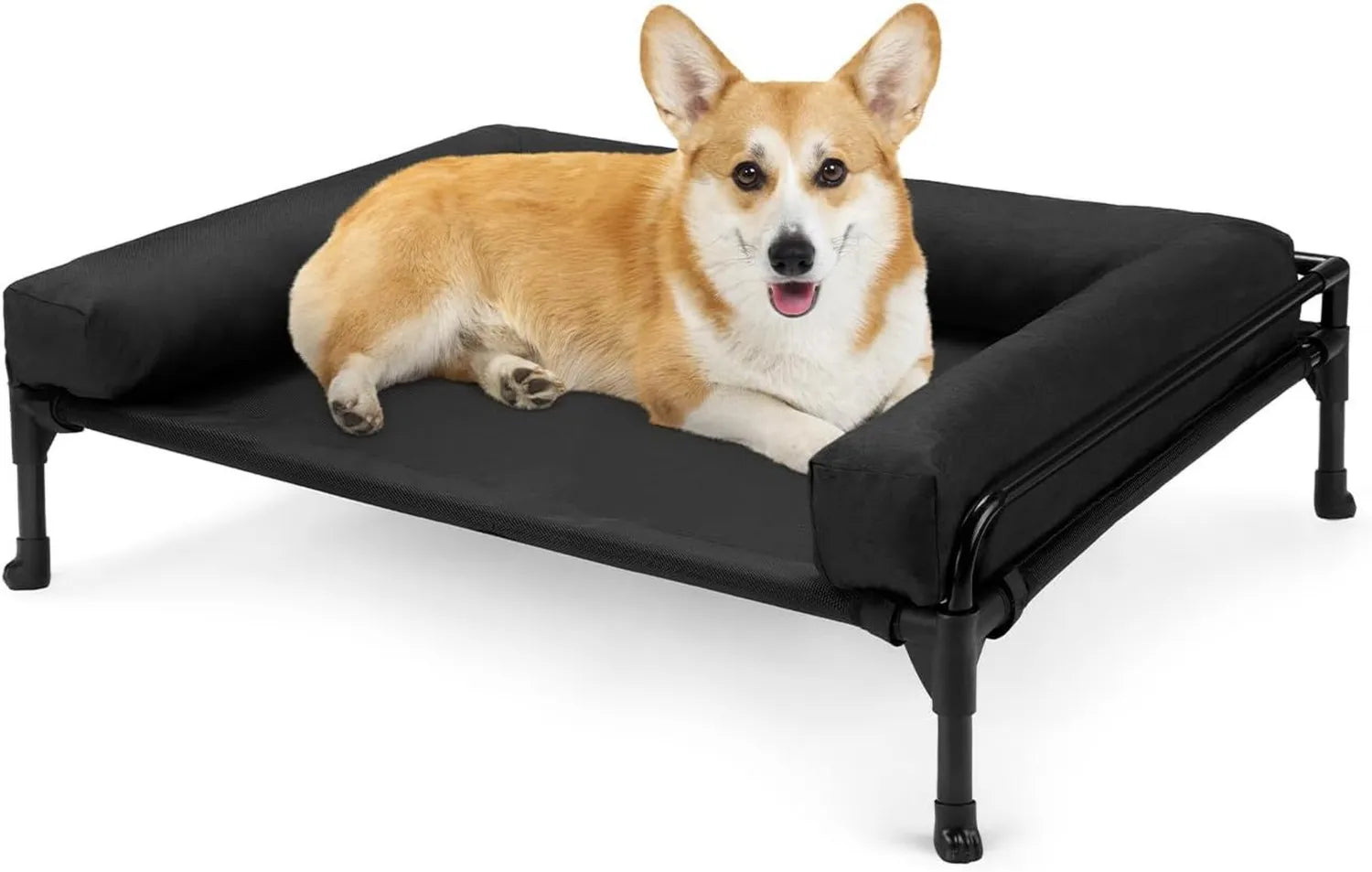 Couchage pour animaux - 74 × 46 × 18cm, noir