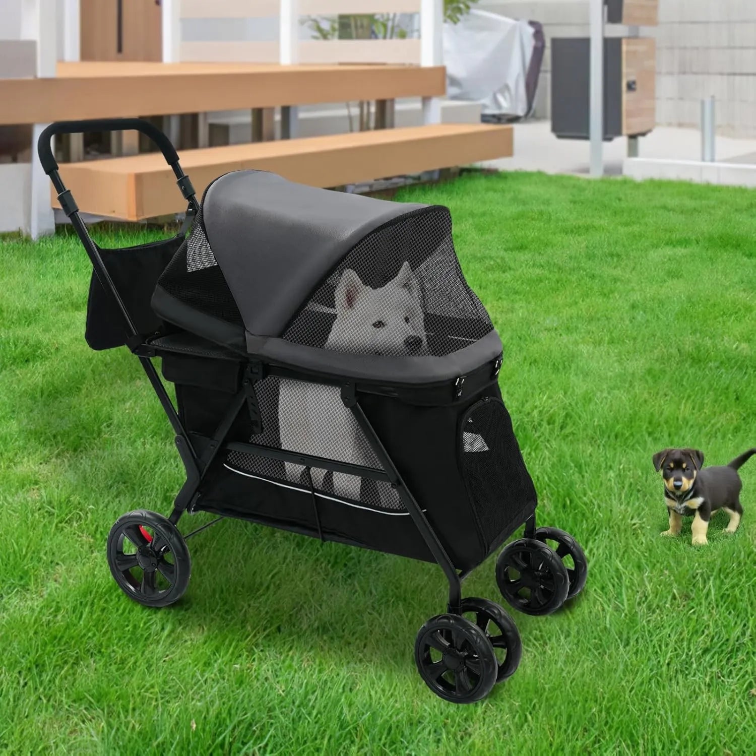 Poussette pour animaux – pliable, 30 kg