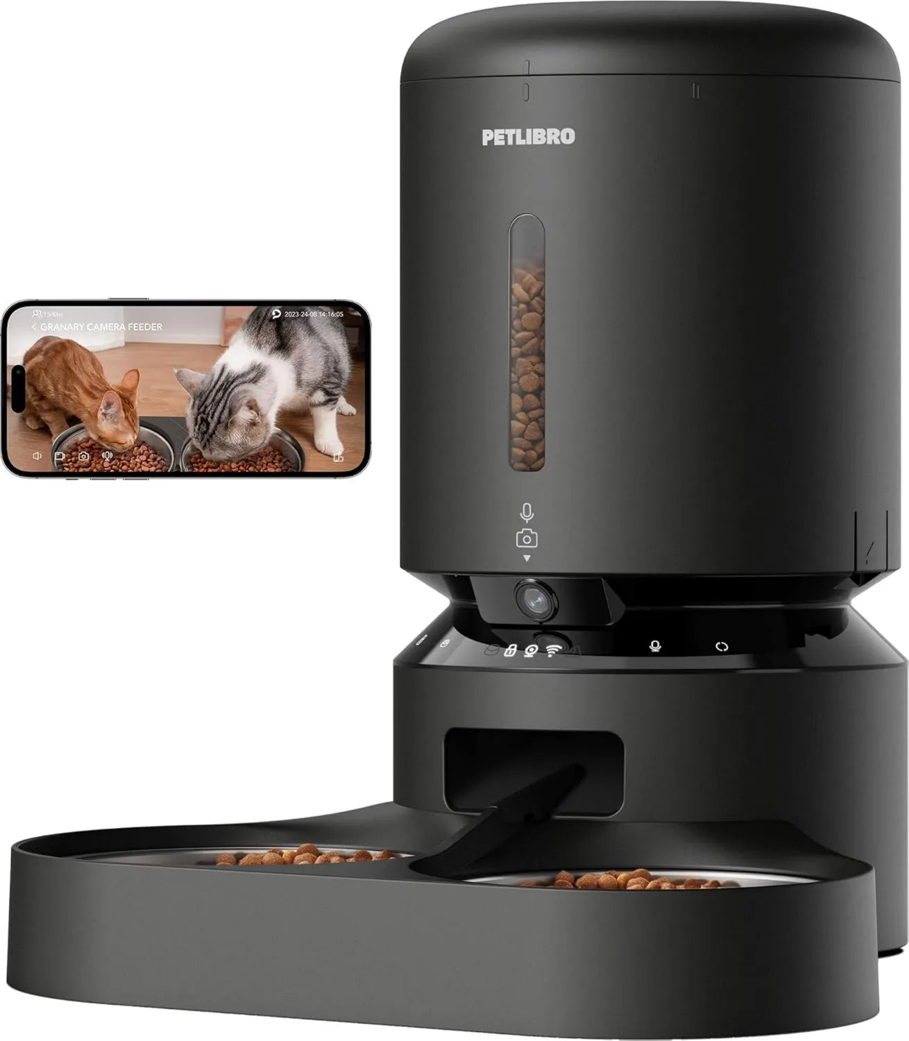 PETLIBRO Distributeur automatique de nourriture – connexion Wi-Fi, en acier inoxydable, 1080P, 5G, 2.4G