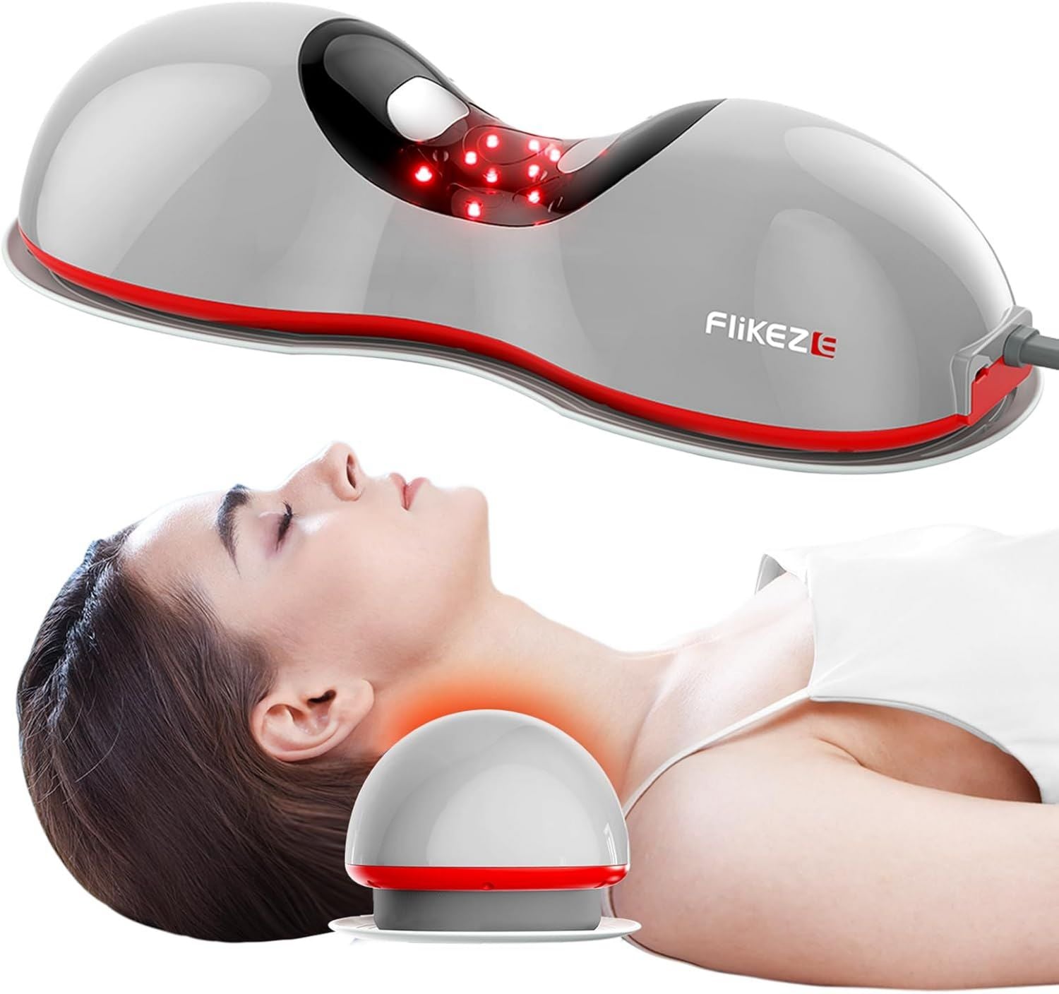 FliKEZE étireur cervical chauffé lumière rouge – avec chauffage