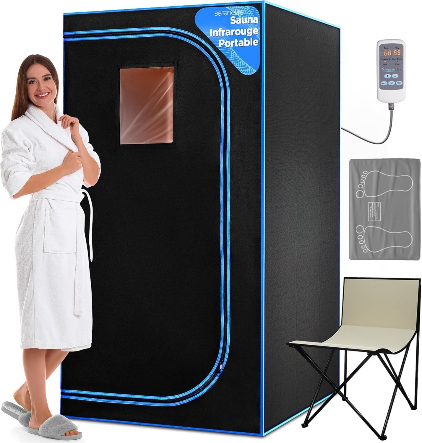 Sauna vapeur portable - pliable, avec chauffage, format portable, SereneLife