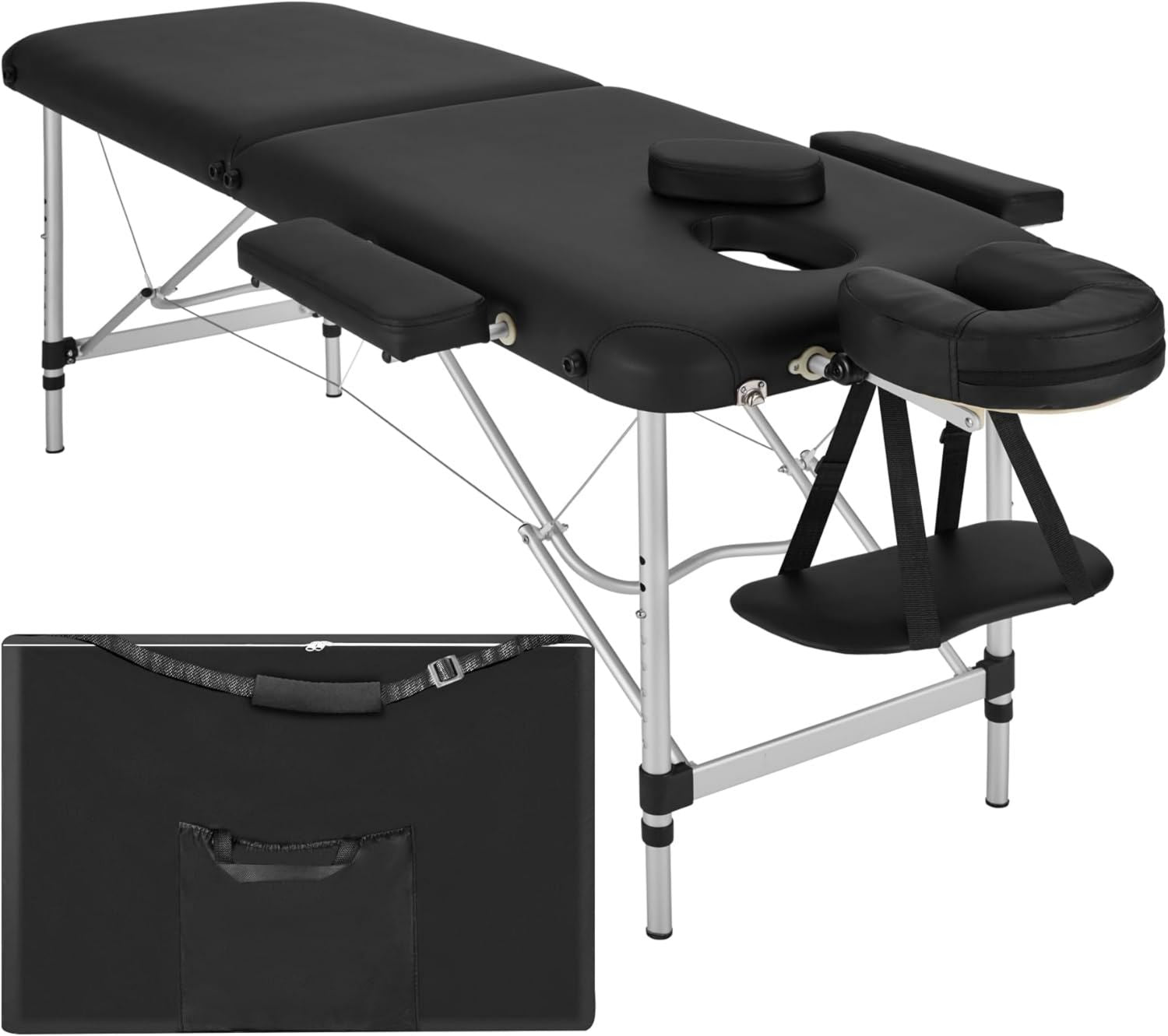 tectake ® Table de Massage Pliante Professionnelle 2 Zones Aluminium Cosmetique: en aluminium, format portable, usage professionnel