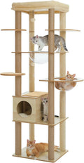 Arbre à chat - grand hamac et plus de griffoir, beige