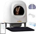 Litière autonettoyante pour chat – commande via application, isolé, 56 L, blanc