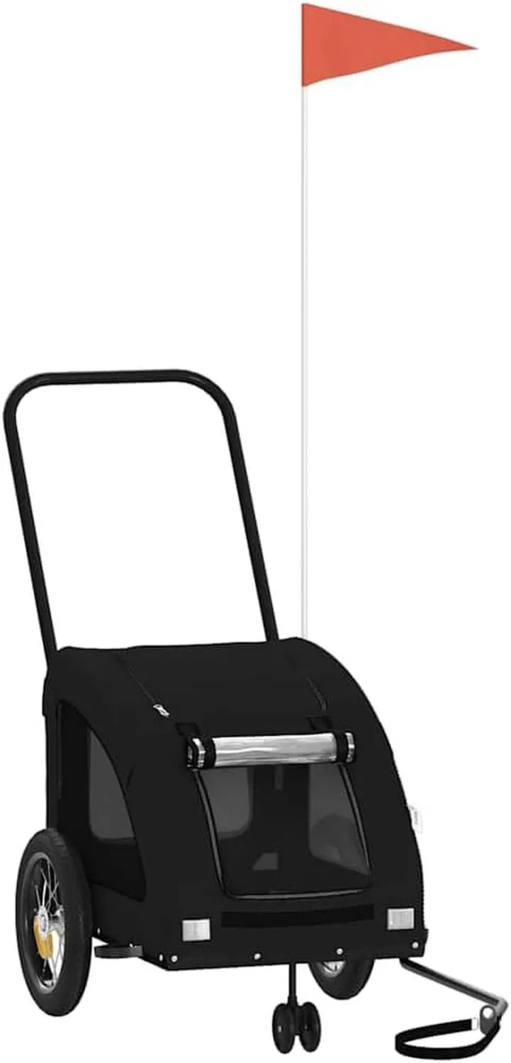 Remorque vélo pour animaux: 125 × 52 × 53 cm, noir