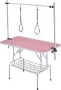 Table de toilettage - aération en maille, 118 × 60 × 177 cm, rose