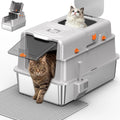Couchage pour animaux – Bac à litière en INOX avec Couvercle, gris