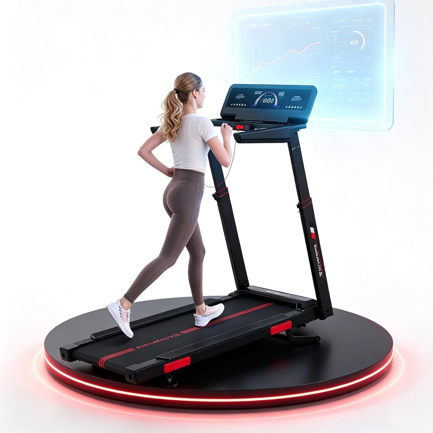 Tapis de marche – fonctionnement silencieux, pliable, réglable, avec télécommande, 200kg, 16.5 km/h