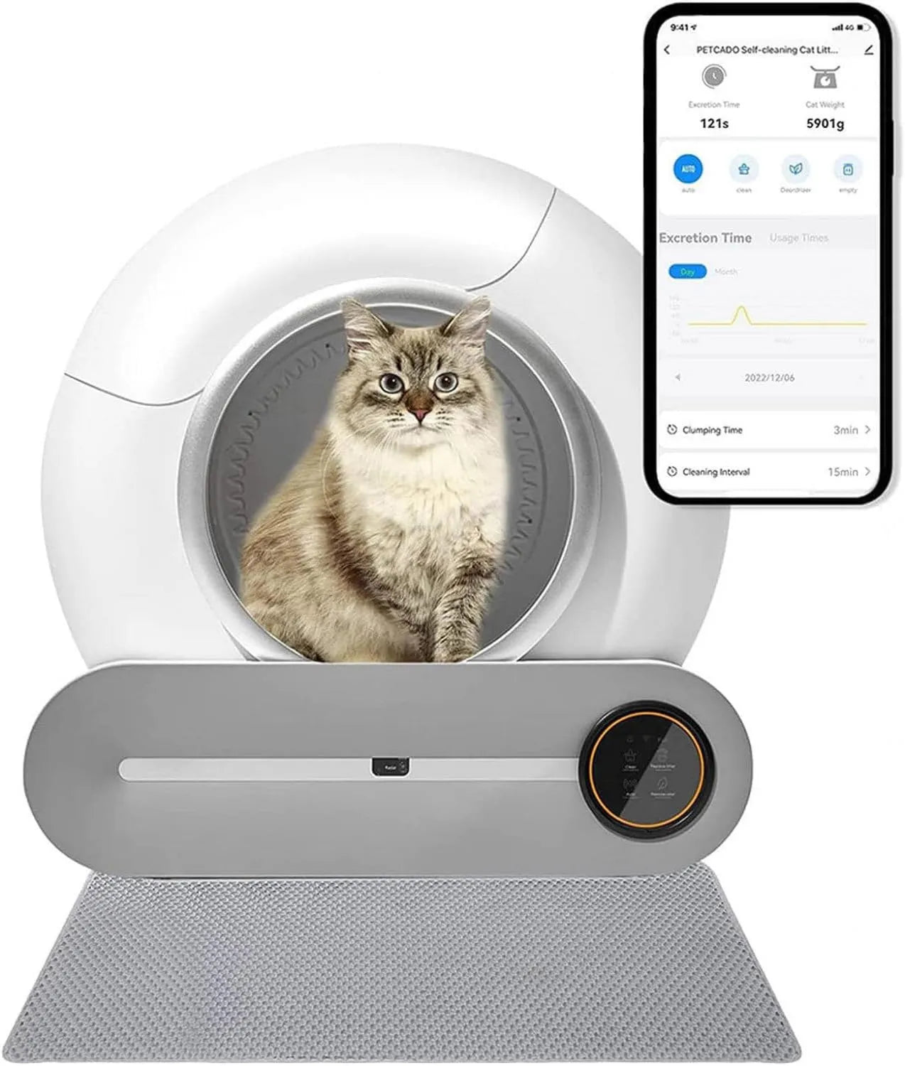 Litière autonettoyante pour chat - commande via application