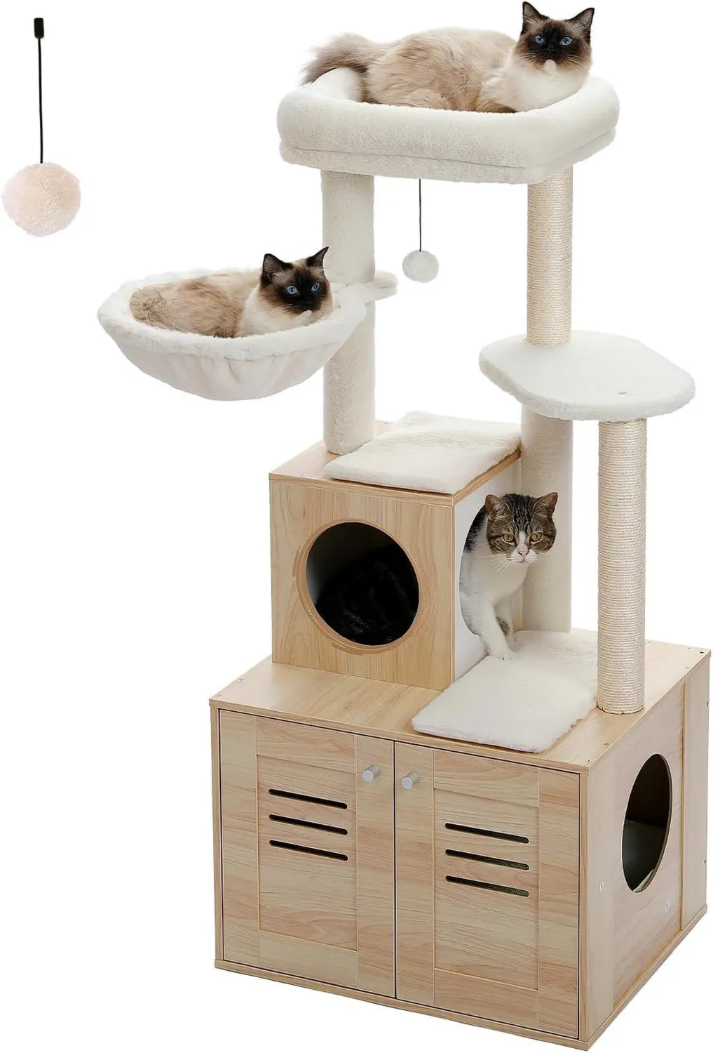 Arbre à chat – Grand Plateforme Niche, beige