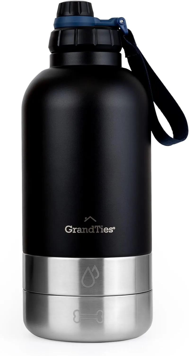 GrandTies Bouteille d'eau portable isotherme avec 2 distributeurs amovibles pour - résistant à l'eau, format portable, 9 l, noir